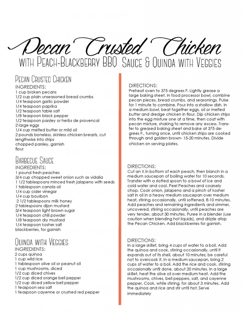 Pecan-Crusted Chicken with Peach-Blackberry BBQ
